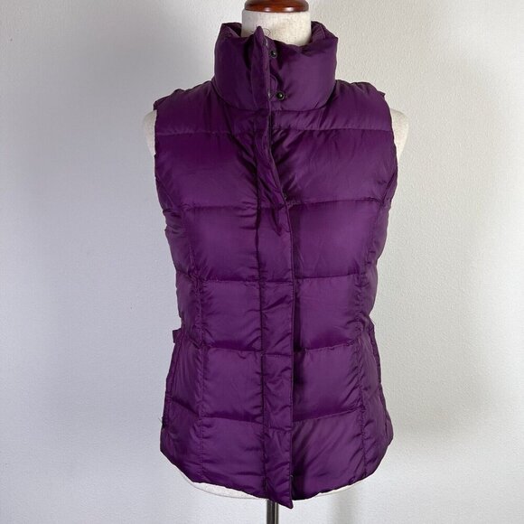 Eddie Bauer NWT Premium Quality Goose Down Vest Women's XS Purple Puffer - Picture 1 of 14